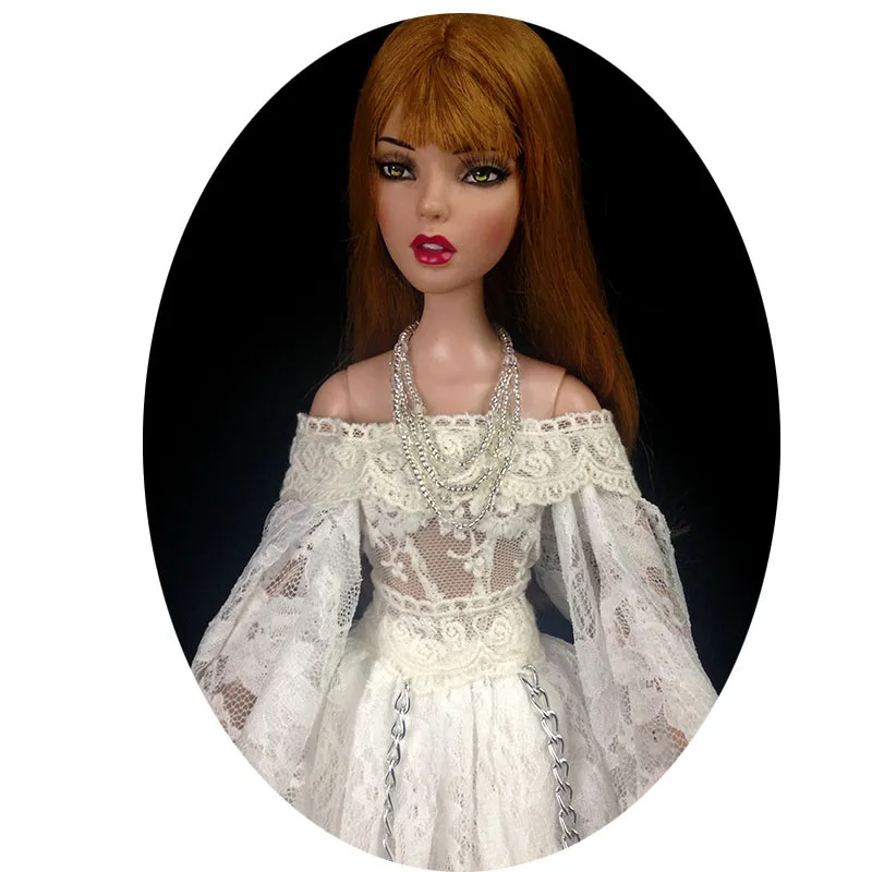 T02-X506 Blyth st Одежда для кукол 1/3 1/4 bjd 1/6 аксессуары для кукол кружевное платье с одним вырезом черный, желтый, белый цвет 1 шт