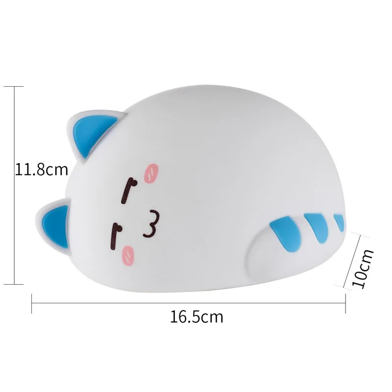 Sensor Touch Tap LED Night Light For Kids Baby USB Rechargeable Soft Silicone Cat Nursery Lamp Color Change Children Xmas Gift | Лампы и