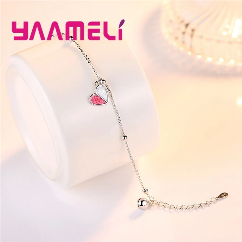 100% Новые Брендовые женские браслеты с подвесками в виде сердца модные из