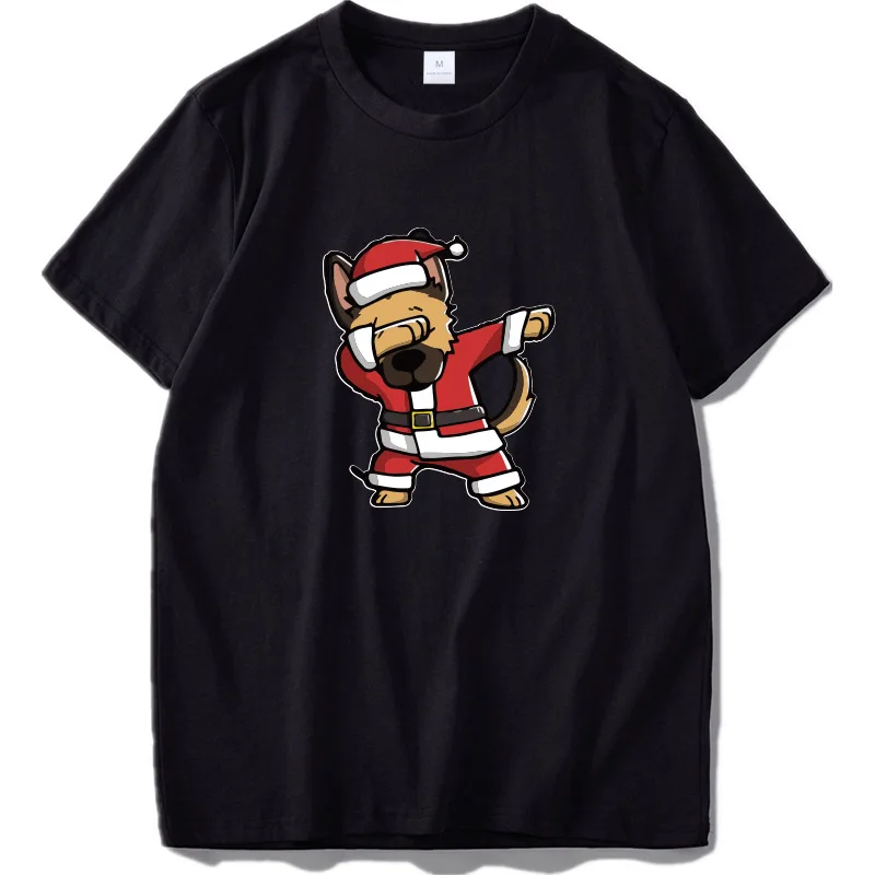 Футболка с немецкой овчаркой, Рождественский забавный мопс, Camiseta, унисекс, хлопок, дизайнерская Подарочная футболка, Homme, европейский размер