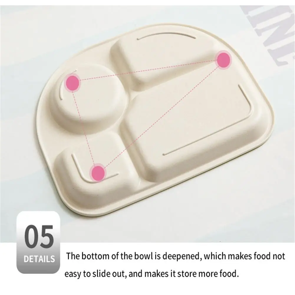 

Children's Tableware Set - Five-piece Bamboo Fiber Innovative Cartoon Rice Bowl Baby Dishes Plate - Gift Tableware