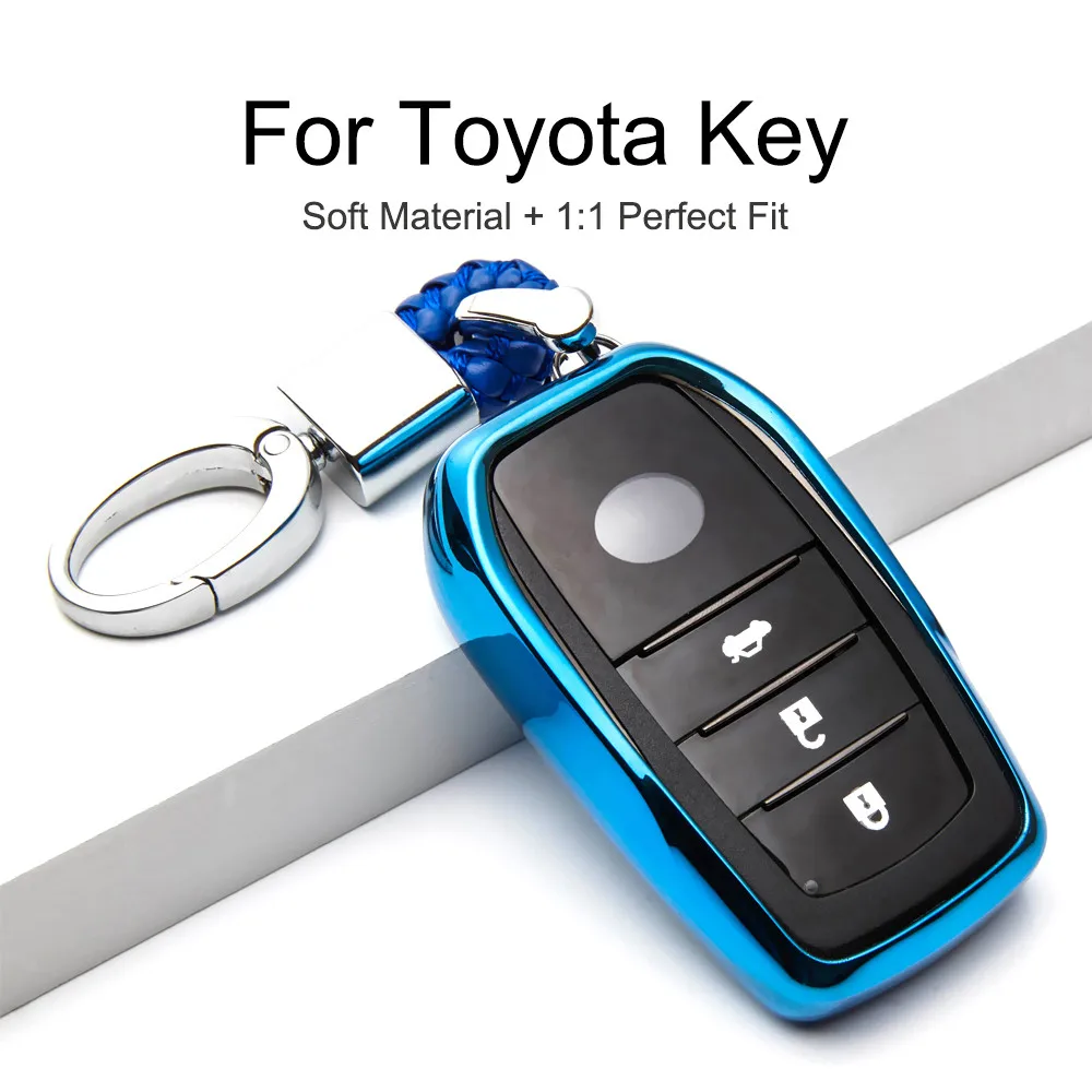 KUKAKEY ТПУ чехол для ключа защитный Toyota Avensis Corolla Prius Camry Vitz RAV4 C-HR Yaris автомобильного
