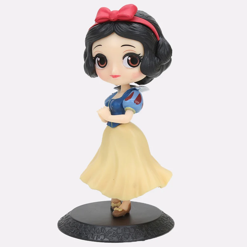 blackbase snow white Q Posket Белоснежка Принцесса Кукла Белоснежка Принцесса Белль ПВХ фигурка модель украшения торта топперы для торта на день рождения - Цвет: blackbase snow white