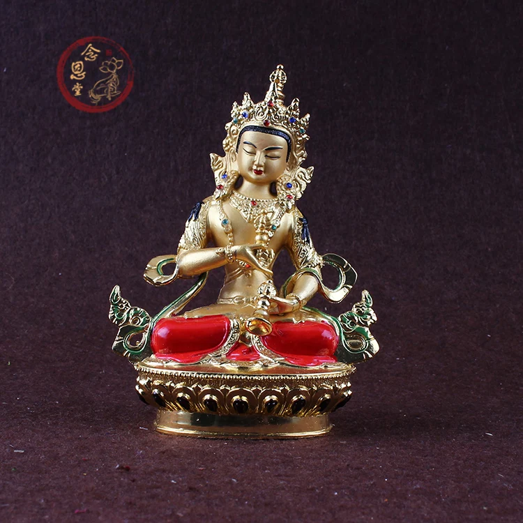 

14cm tall # Greco-Buddhist HOME OFFICE Talisman efficacious House Protection # Tibetan Vajrasattva color Gilding Buddha statue