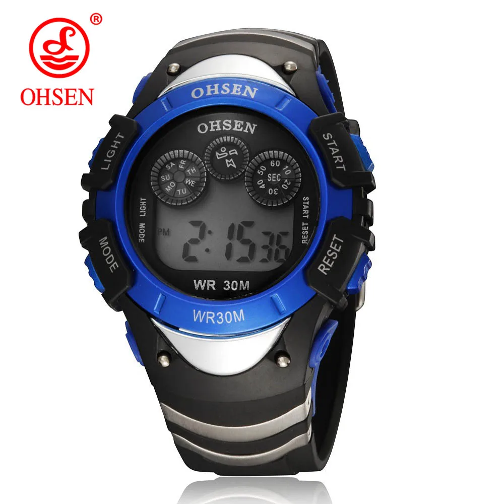 Blue Watch Брендовые спортивные цифровые водонепроницаемые часы Ohsen для детей с будильником, новинка - Цвет: Blue Watch