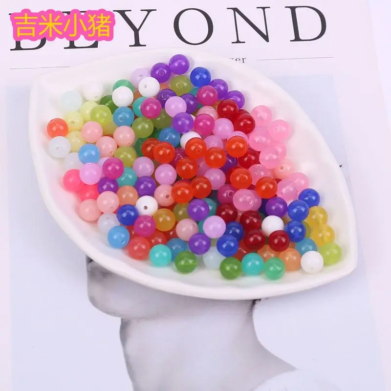 8 мм 90 шт Бусы Желе Diy игрушки для детей подарок для девочек DIY Шнурованные Браслеты Ожерелье прямое отверстие бисера аксессуары Игрушка с бисером