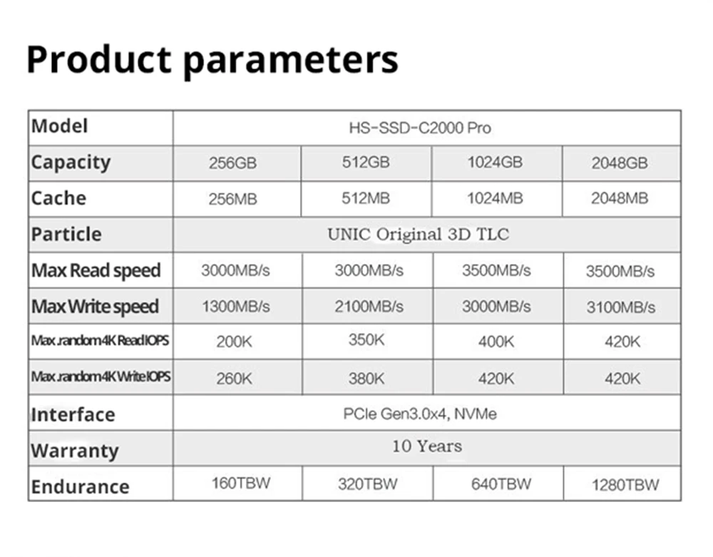 SSD HIKVISION M.2 1 ТБ 2TB 512 ГБ 3500 МБ/с. C2000 Pro Внутренние твердотельные жесткие диски для настольных NVMe PCIe Gen 3x4