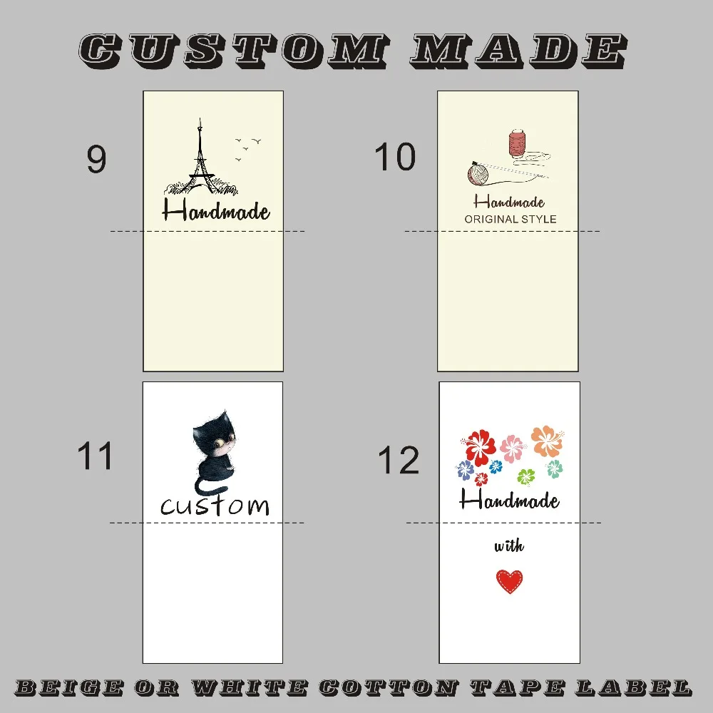 3.5cm/4CM width raw/off white cotton Sewing Labels, children Clothing/Name Tags, Handmade labels/print color logo cotton label