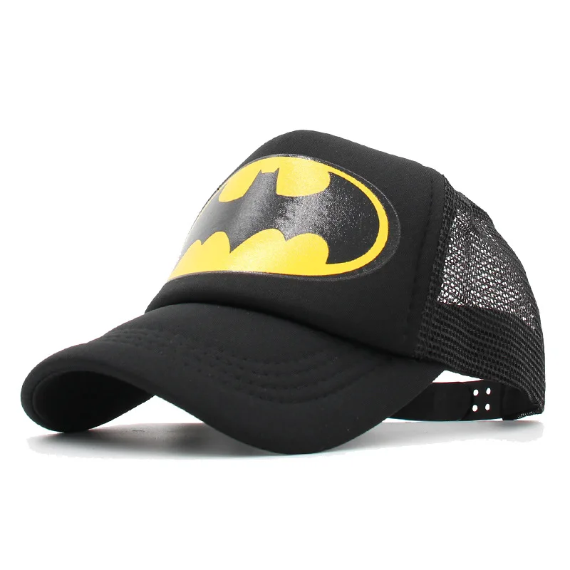 Кепка для мальчиков Бэтмен супергерой Snapback летняя Солнцезащитная хип-хоп кепка Мультфильм Регулируемый дышащий Открытый аксессуар