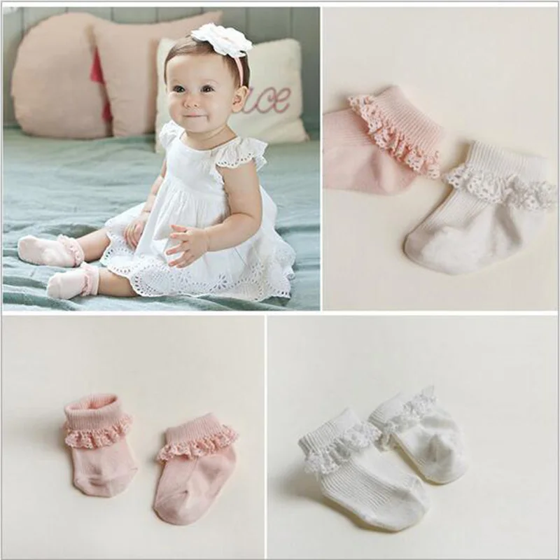Носки детские кружевные на возраст 0 4 года|white girls socks|kid white lace sockprincess pink |
