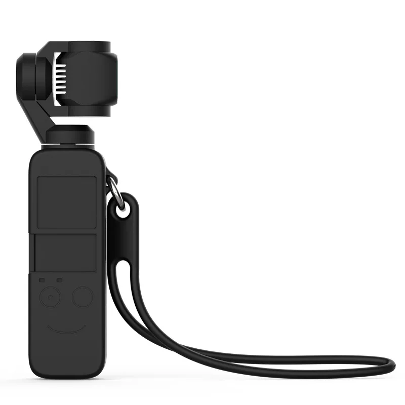 Черный Camera Silicone Protective Cover Wrist Rope Set Silicone Protective Cover Wrist Rope for Dajiang Lingbi Osmo Pocket - Цвет: Черный