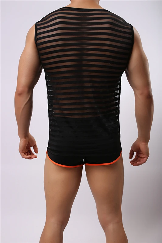 Новинка мужские сексуальные прозрачные сетчатые рубашки сексуальное нижнее