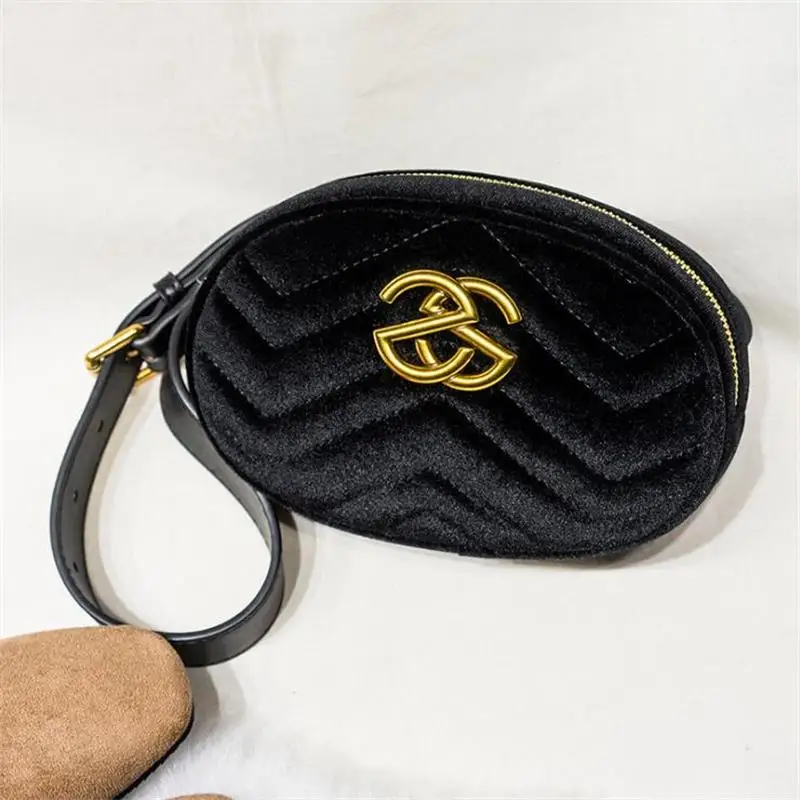 Velvet Black ZS Новинка, Высококачественная поясная сумка, Женская поясная сумка на пояс, сумка на пояс для женщин, роскошная брендовая Дизайнерская кожаная нагрудная сумка - Цвет: Velvet Black ZS