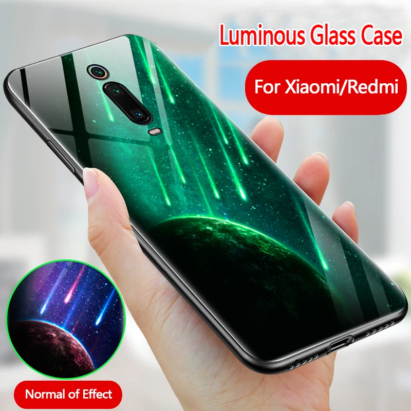 Чехол в виде светящегося стекла для Xiaomi Mi CC9 9T Pro 9 8 SE A2 A3 играть Роскошный чехол для redmi 7 k20 pro 6 5PLUS Note 8 7 5 pro 4X чехол