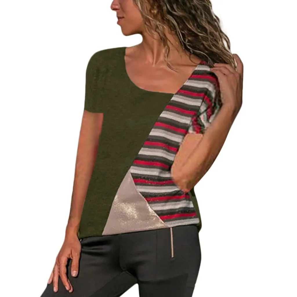 SAGACE Харадзюку размера плюс женские футболки цветные с o образным вырезом