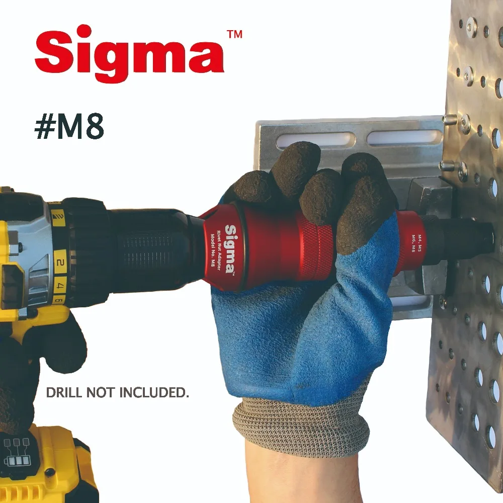 Фото Заклепки с резьбой гайковерт Sigma # M8, беспроводной или электрический инструмент №5