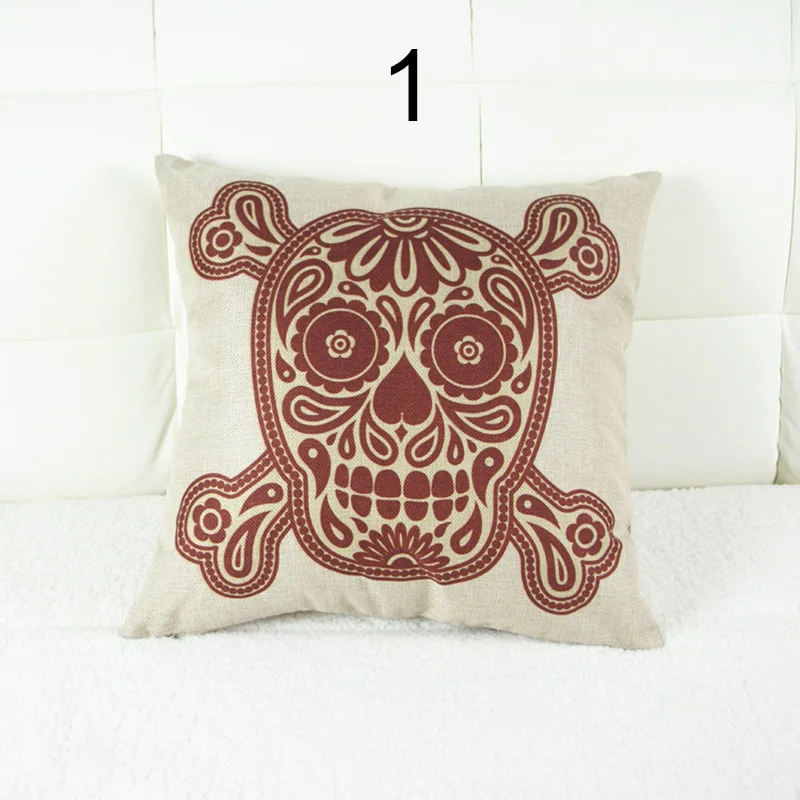 Черный и розовый Подушка с черепом Крышка для Хэллоуина подарки мелкой дробленой