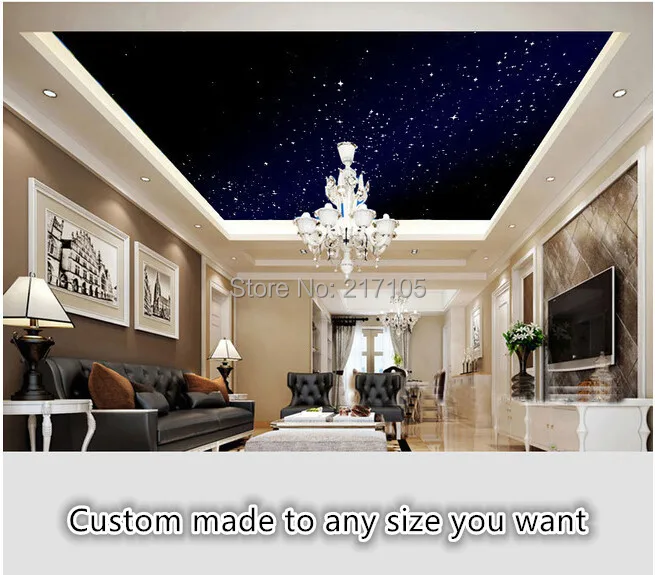 

Customize the Milky Way Star Wallpapers for ceiling bedroom background wall interior decoration fresco vinyl wallpaper