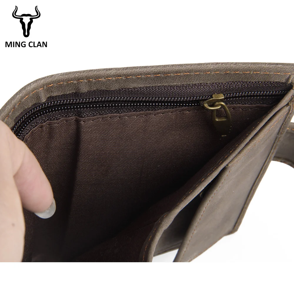 Короткие мужские кошельки Mingclan кошелек из натуральной кожи мужской клатч для