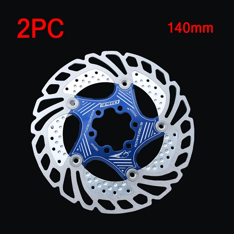 Blue-140mm-2PC 2 шт. тормозной диск для горного велосипеда MTB плавающий дисковый тормоз ротор велосипедные тормозные колодки 6 болтов 140-203 мм Аксессуары для велосипеда SHIMANO SRAM - Цвет: Blue-140mm-2PC