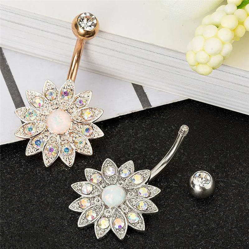 Пупок пупка для пирсинга живота с опалом 3 шт./компл. ювелирное изделие в виде
