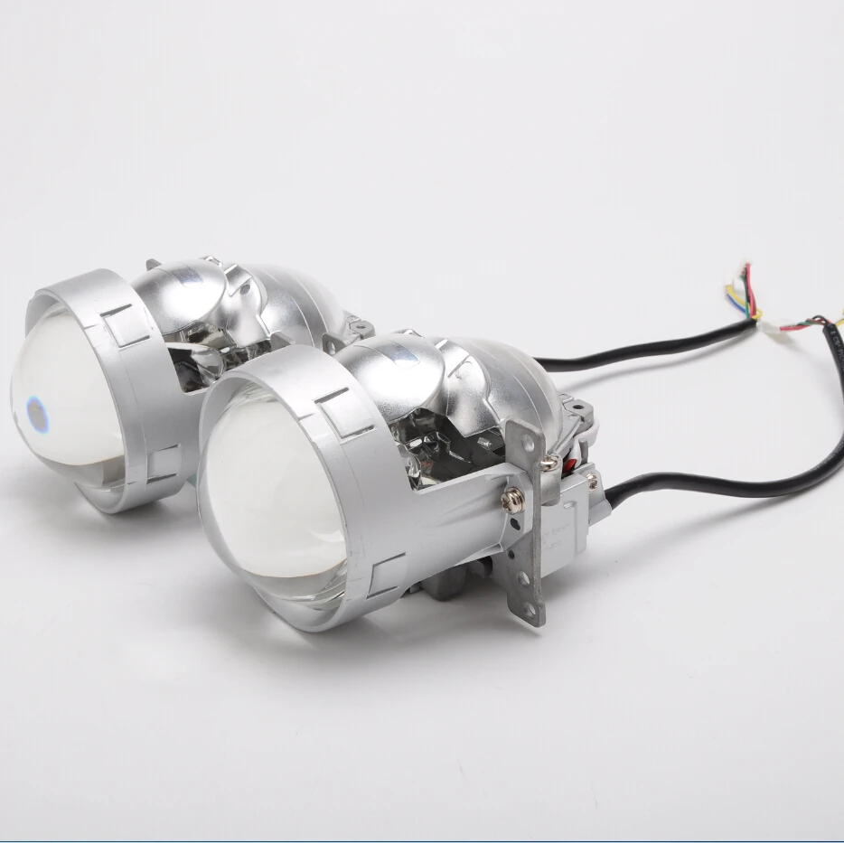 AES A4 Bi-светодио дный проектор Объектив комплект серебро 6000 К светодио шт. LED H4 H7
