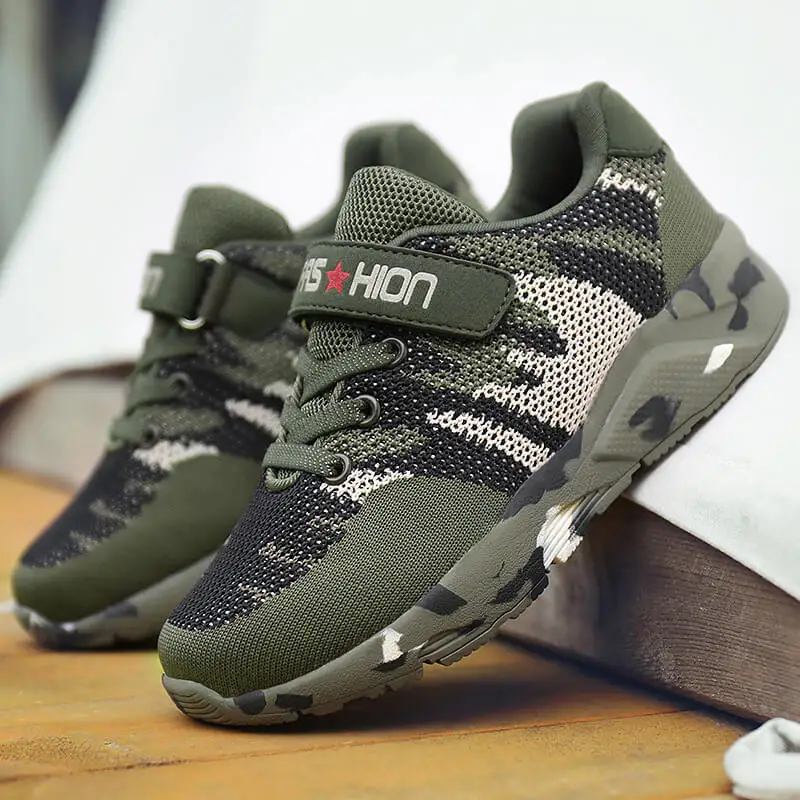 

Children Sports Shoes Boys Camouflage Spring Autumn Patchwork Breathable Kids Sneakers Child Running Shoes Fashion Plus Size