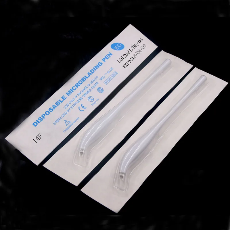 10 шт Новые стерилизованные одноразовые, для микрообработки инструменты с крышкой ручной бровей татуировки ручки одноразовые, для микрообработки ручные инструменты