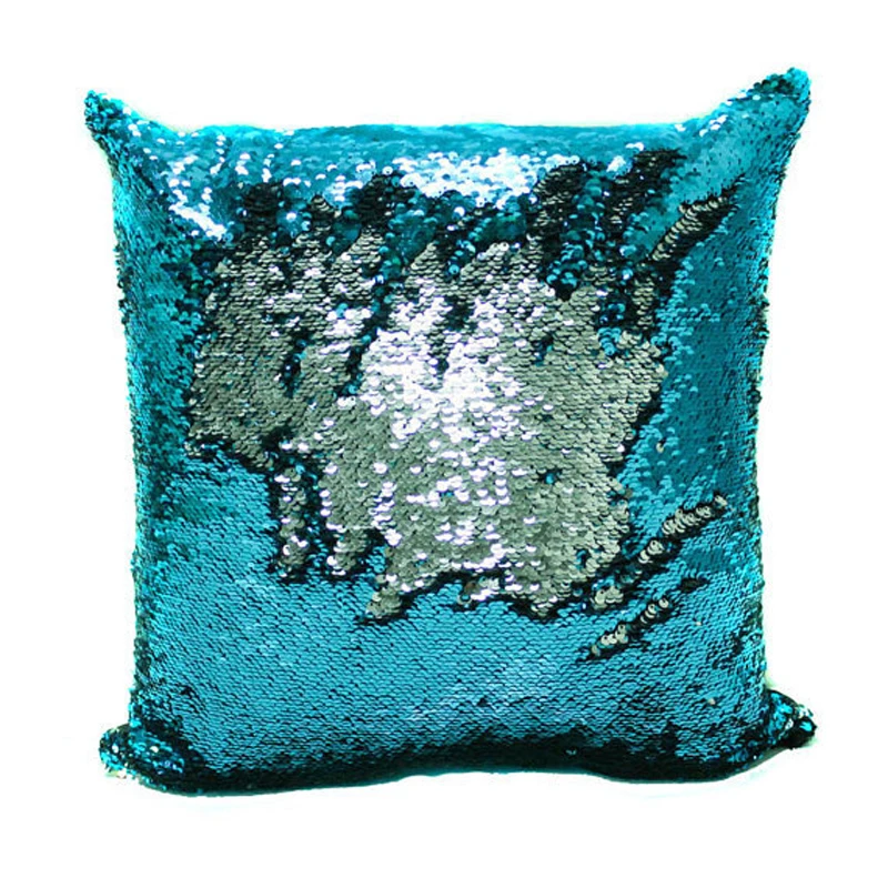 Подушка с блестками в виде русалки Волшебная расцветка обратимая расшитая