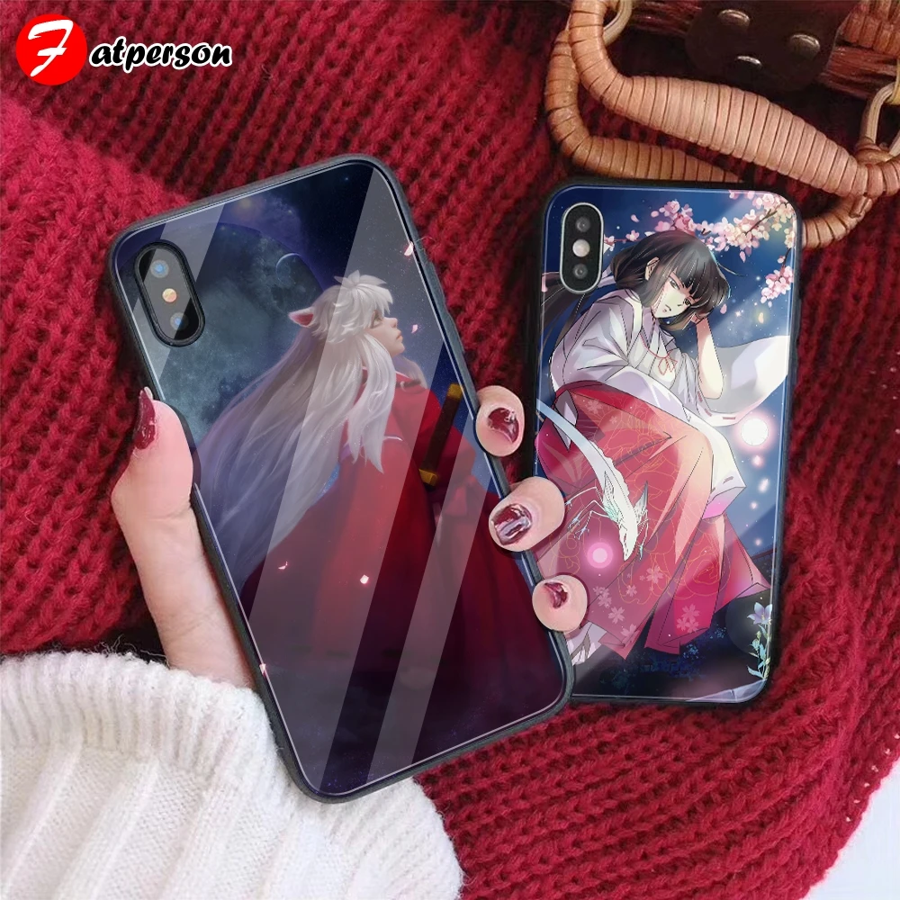 Чехол для телефона Inuyasha iPhone 7 8 6 S Plus чехол из закаленного стекла на заказ X XR XS MAX