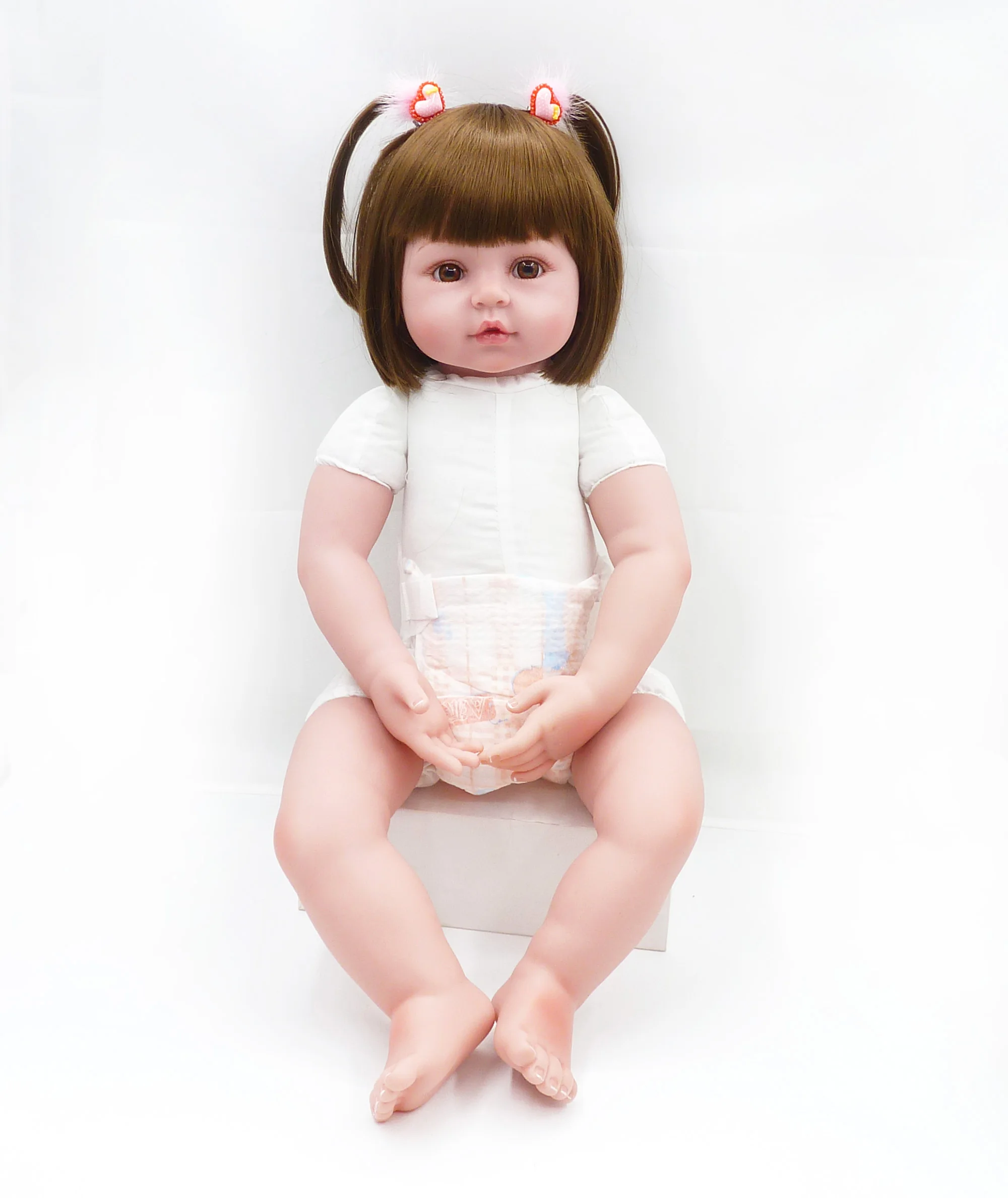 Reborn Dolls de Silicone девушка тело 47 см Очаровательная кукла игрушки для девочек boneca Baby Bebe Кукла День рождения/Рождественский подарок