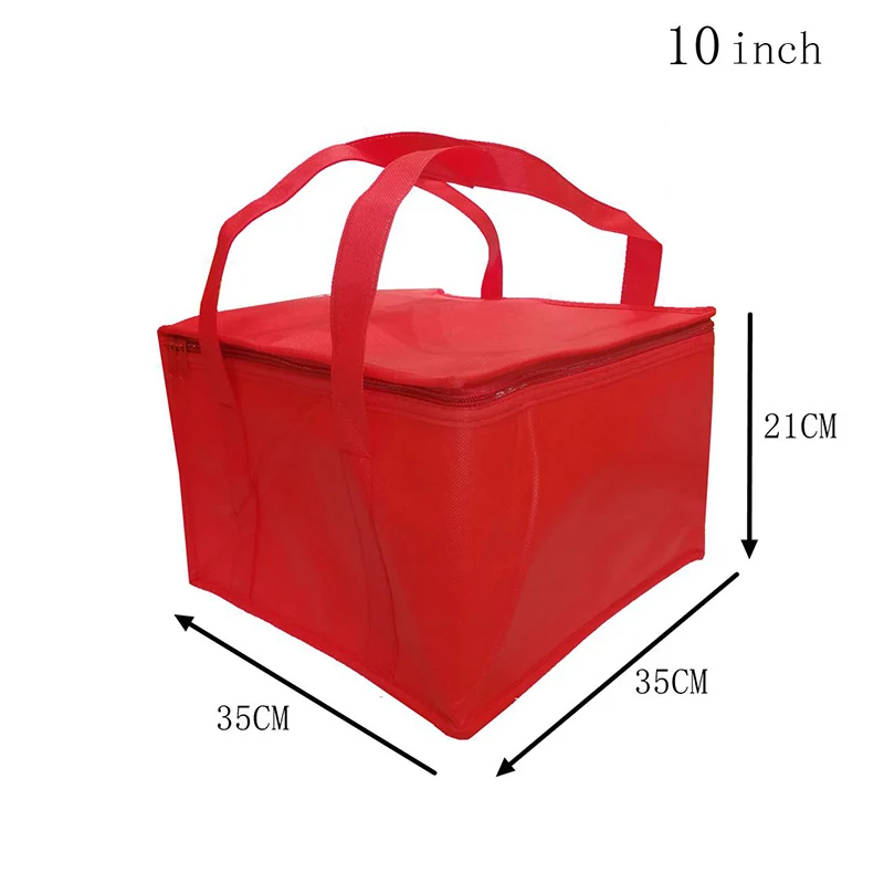 red 10 inch 12л 17л 26л Портативная сумка-холодильник для торта, пиццы, изолированная сумка-переноска, крутая сумка, Термосумка для ланча, пикника, упаковка со льдом, теплоизоляционная сумка для транспортного средства - Цвет: red 10 inch