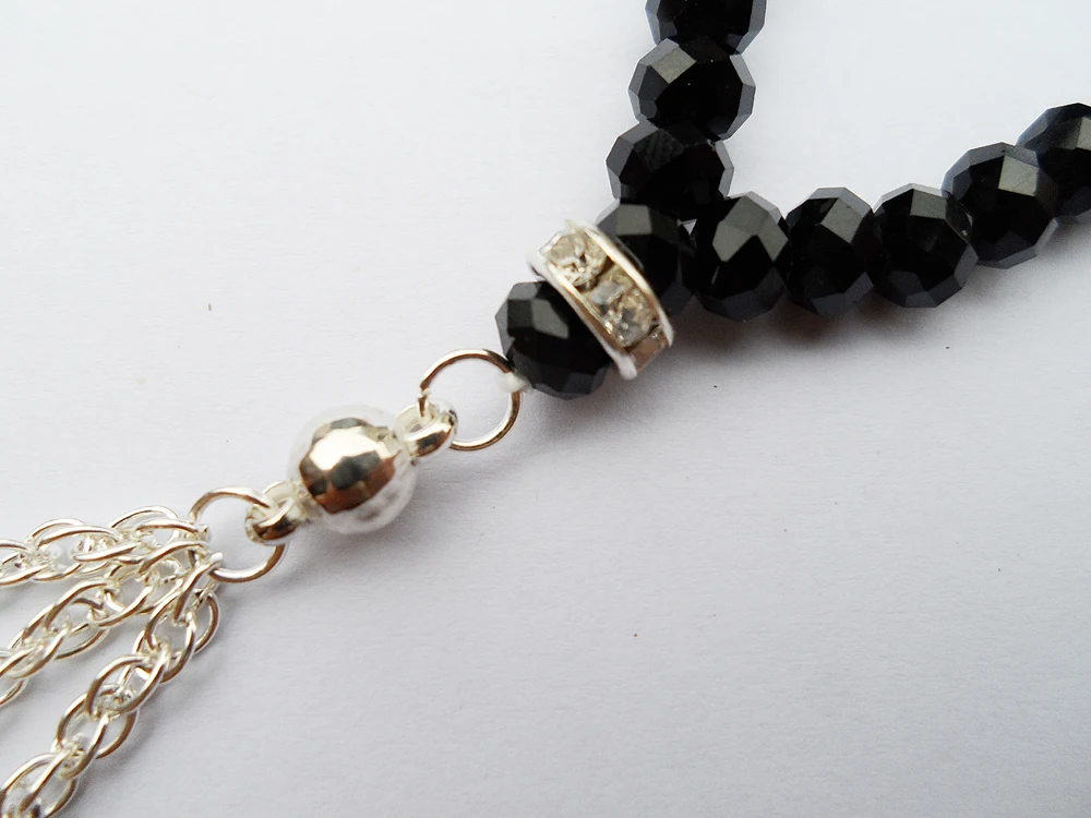 Новый тип Черный кристаллический стеклянный браслет высококачественный черный