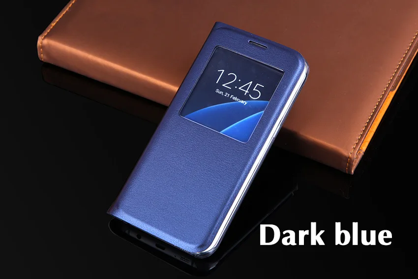 S7edge флип-чехол для samsung S7 edge, чехол с окошком для Galaxy S8 Plus, кожаный чехол для телефона s, флип-чехол для мобильного телефона S8plus G935 G935F G930F