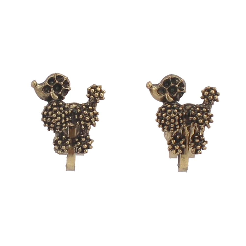 d5 dog Бренд Grace Jun rhinestone Кристалл Сердце Корона клипса геометрической формы на серьги без пирсинга для девочек Дети Мода милый ушной зажим без аллергии - Окраска металла: d5 dog