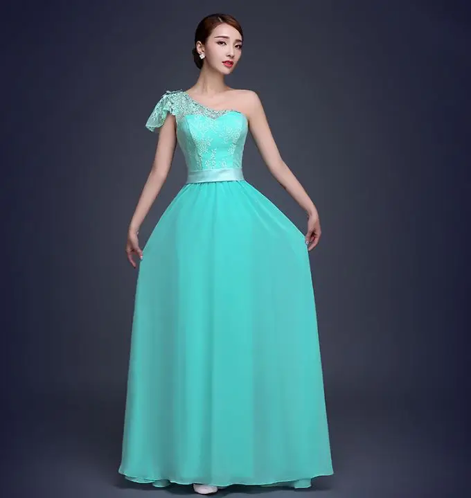 turquoise La estrella de mar vestiti donna eleganti для cerimonie2019 кружево шифон линии 6 стиль бирюзовое платье подружки невесты длинные chea - Цвет: turquoise