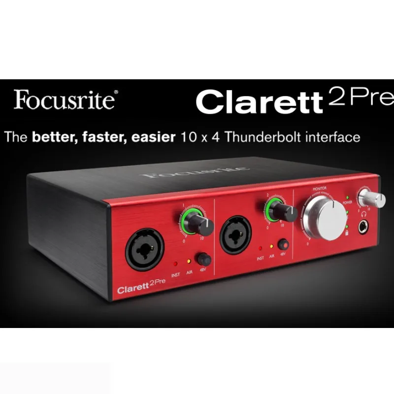 Focusrite Clarett 2Pre USB Запись Звуковая карта 10-вход/4-выход аудио-интерфейс для музыки организации usb-аудио интерфейс