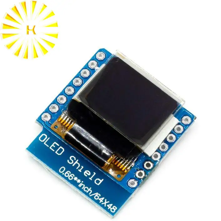 OLED-экран V2.0.0 для WeMos D1 mini 0 66 дюйма 64X48 IIC I2C Двухкнопочный разъем | Обустройство дома