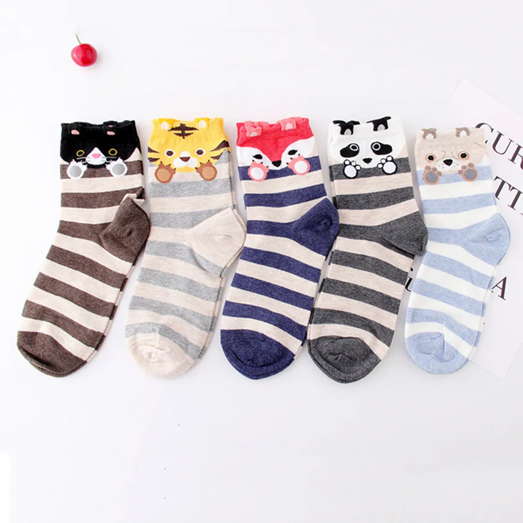 MAXIORILL Мультяшные счастливые носки женские носки короткие женские носки calcetines mujer divertido напечатанные kawaii милые носки средней длины набор#4