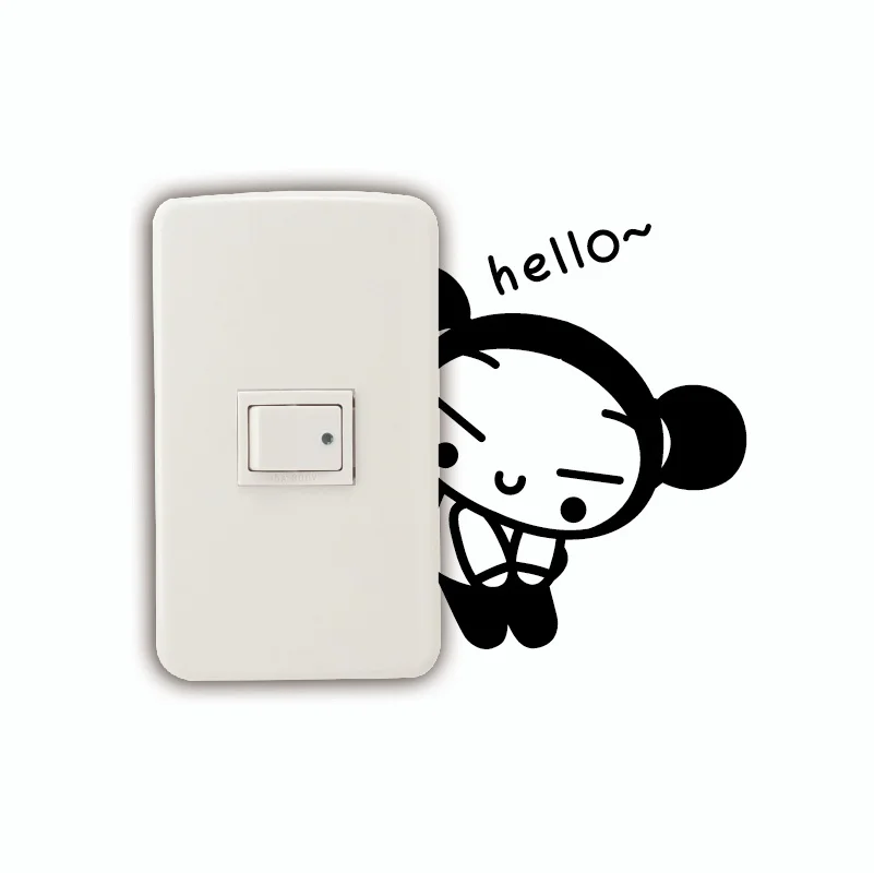 11*8 см милый Pucca Китай стикер с изображением куклы мультфильм виниловые наклейки