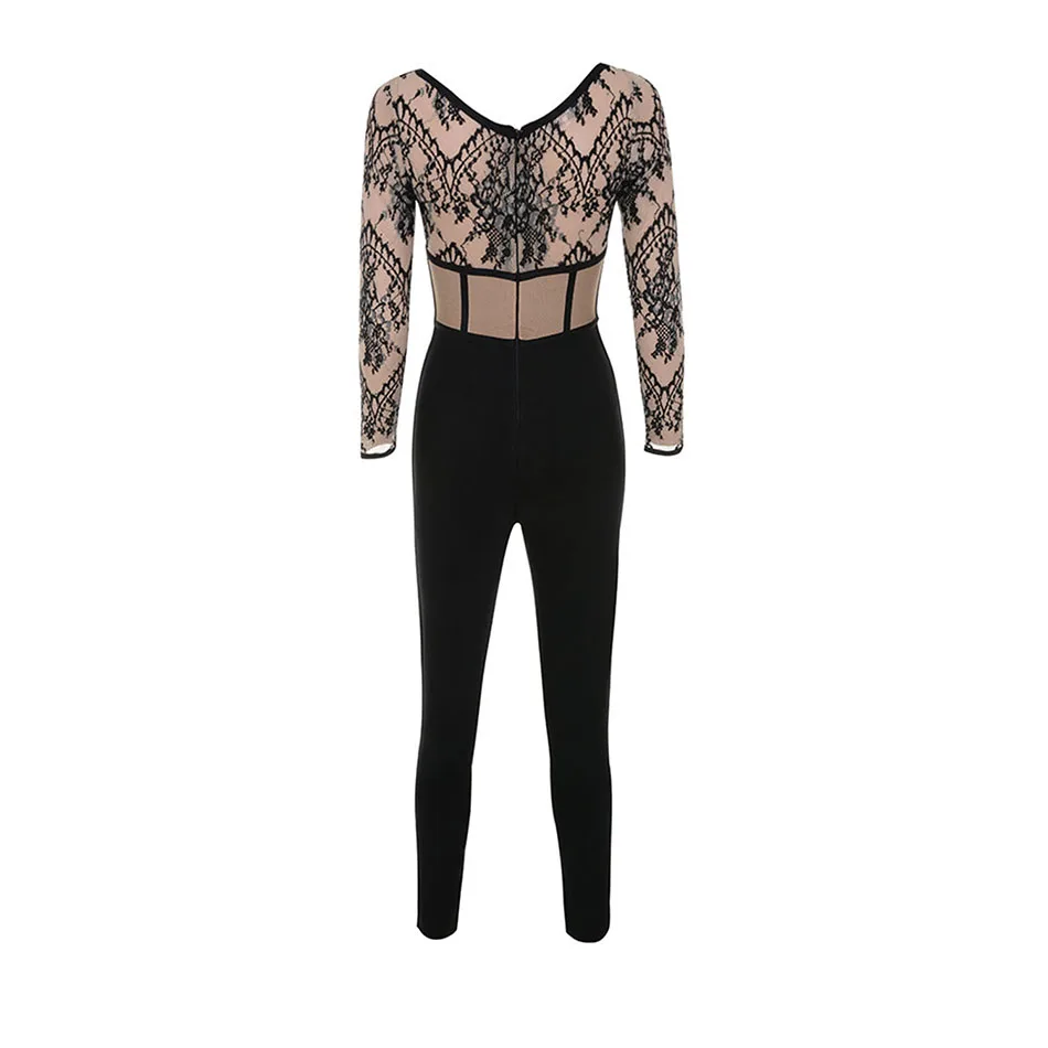 Арцу 2018 лето знаменитости вечерние сексуальные кружева повязку Комбинезоны