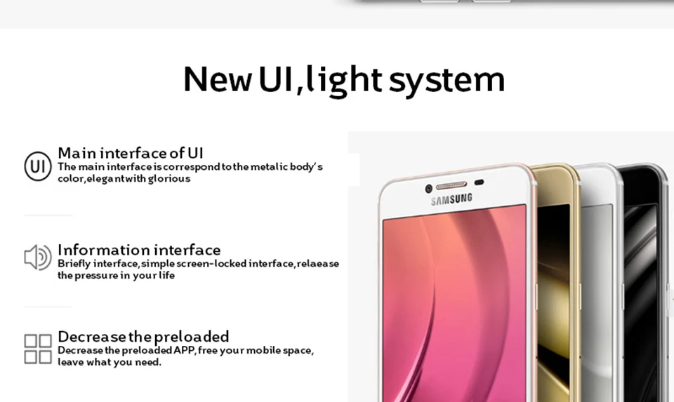 samsung Galaxy C5 разблокирована 5,2 дюймов LTE 4G 4 GB Оперативная память 32/64 GB Оперативная память 16.0MP Octa Core 1080 P Android 6,0 NFC Смартфон