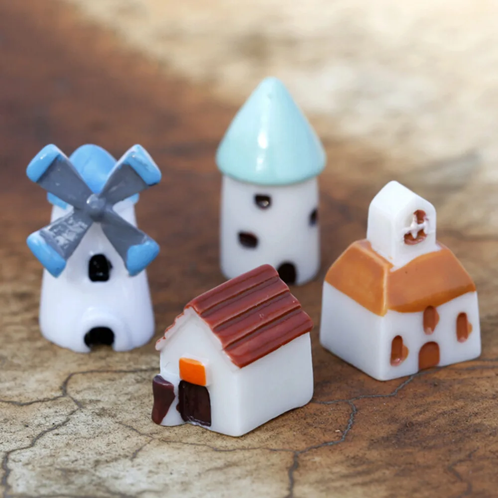 Новая горячая распродажа 4 штуки Стиль DIY Изделия из смолы дом Сказочный Сад