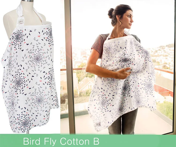 Bird fly B cotton Чехлы для ухода за грудным вскармливанием, защитный чехол для младенцев, передник для кормления, хлопковая дышащая ткань для младенцев, чехол для детского монитора - Цвет: Bird fly B cotton