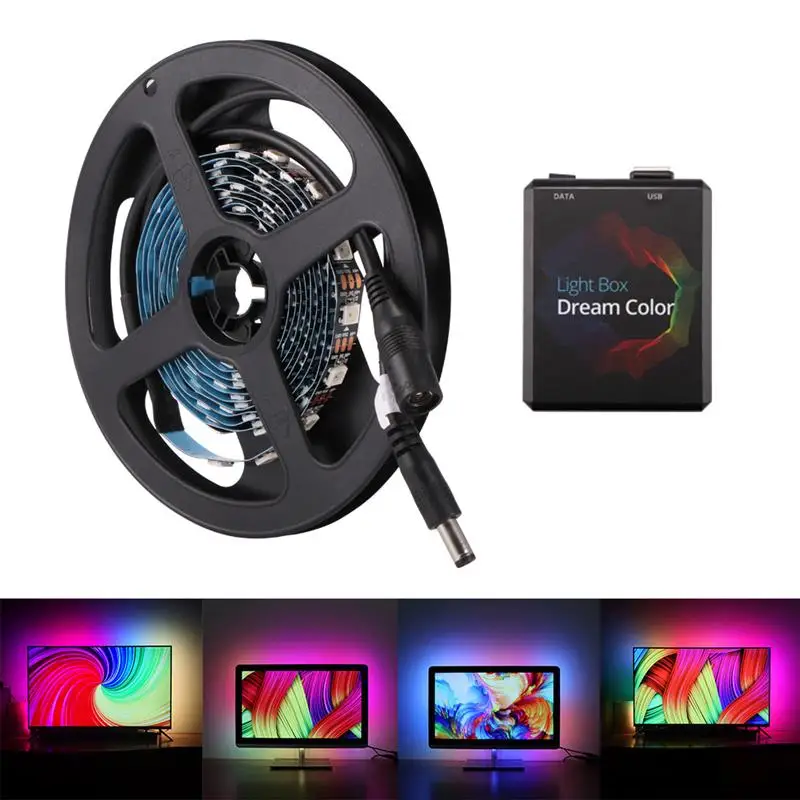 2 м 3M 4M 5 м 5050 Ambi светильник-ТВ RGB USB Светодиодная лента Светильник Настольный ПК экран тыловая подсветка комплект цифровых светодиодных лент