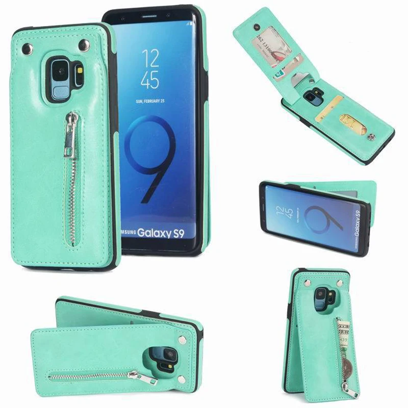Вертикальный кожаный флип чехол для Samsung Galaxy S9 S8 S10 Plus из искусственной кожи с