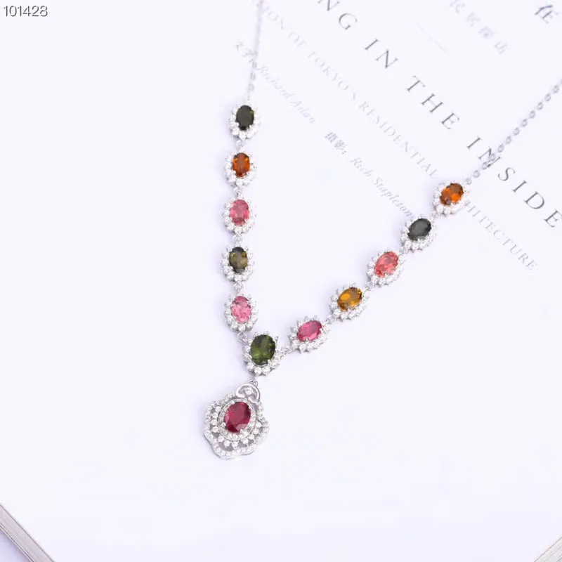 CSJ новый дизайн мода натуральная жемчужная цепочка с необычным цветом Турмалин в