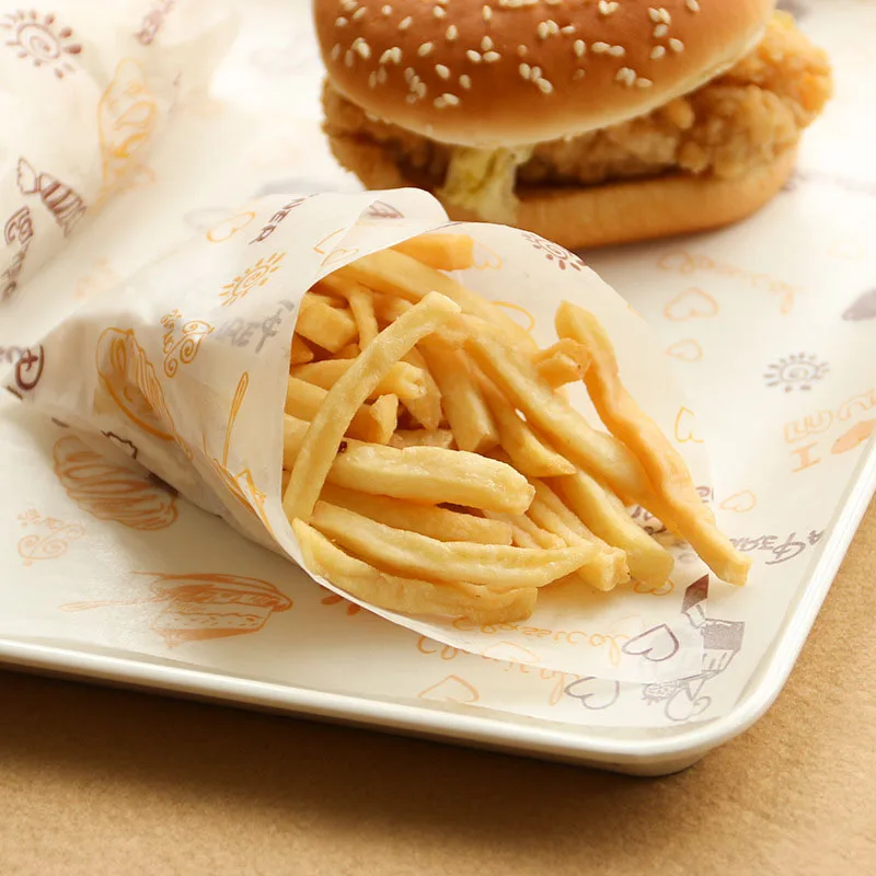 100 шт./лот пищевая Вощеная Бумага класс смазка бумага обертка для еды оберточная