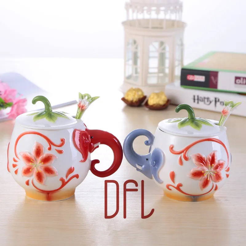 3D керамические Слоны кружки для кофе и молока сок лимонная кружка чая домашняя