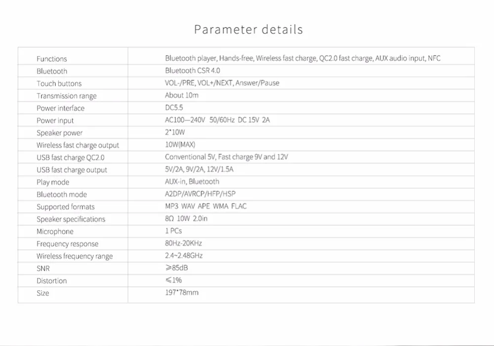 NILLKIN 2 в 1 bluetooth-динамик AUX вход CSR 4,0+ QI Беспроводное зарядное устройство для samsung Note 10 10+ удобное 2,0 быстрое зарядное устройство